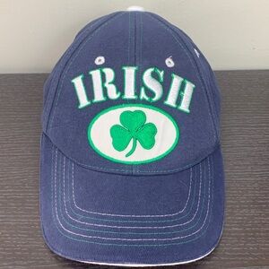 Donegal Bay Navy Blue Embroidered Irish Cap with Green Shamrock and Leprechaun